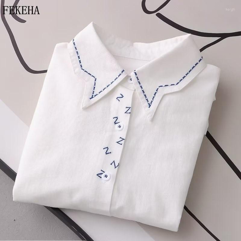 Women's Blouses Women Embroidery Shirts Letter Printed Long Sleeve White Lady Tops Female Clothes Spring Autumn S
Women's Blouses Women Embroidery Shirts Letter Printed Long Sleeve White Lady Tops Female Clothes Spring Autumn S
