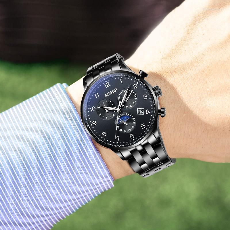 Wristwatches Mechanical Business Watch Men Luminous Stainless Steel Strap Wrist Mens Automatic Watches Clock Man Relogio
Wristwatches Mechanical Business Watch Men Luminous Stainless Steel Strap Wrist Mens Automatic Watches Clock Man Relogio