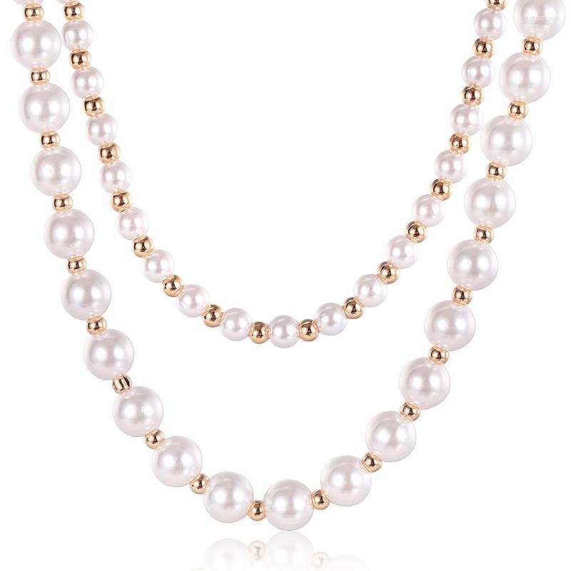 Chains Women Girls Elegant 585 Rose Gold ColorI Mitation Pearl Necklace Chain Fashion Wedding Party Jewelry Gift 50-60cm DCN34
Chains Women Girls Elegant 585 Rose Gold ColorI Mitation Pearl Necklace Chain Fashion Wedding Party Jewelry Gift 50-60cm DCN34