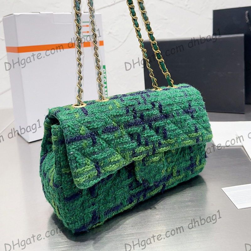 French Womens Knitting Wool Tweed Quilted Bags Black Green Gold Metal Matelasse Chain Crossbody Shoulder Turn Lock Purse Large Capacity Handbags 25X14CM, Box
French Womens Knitting Wool Tweed Quilted Bags Black Green Gold Metal Matelasse Chain Crossbody Shoulder Turn Lock Purse Large Capacity Handbags 25X14CM, Box