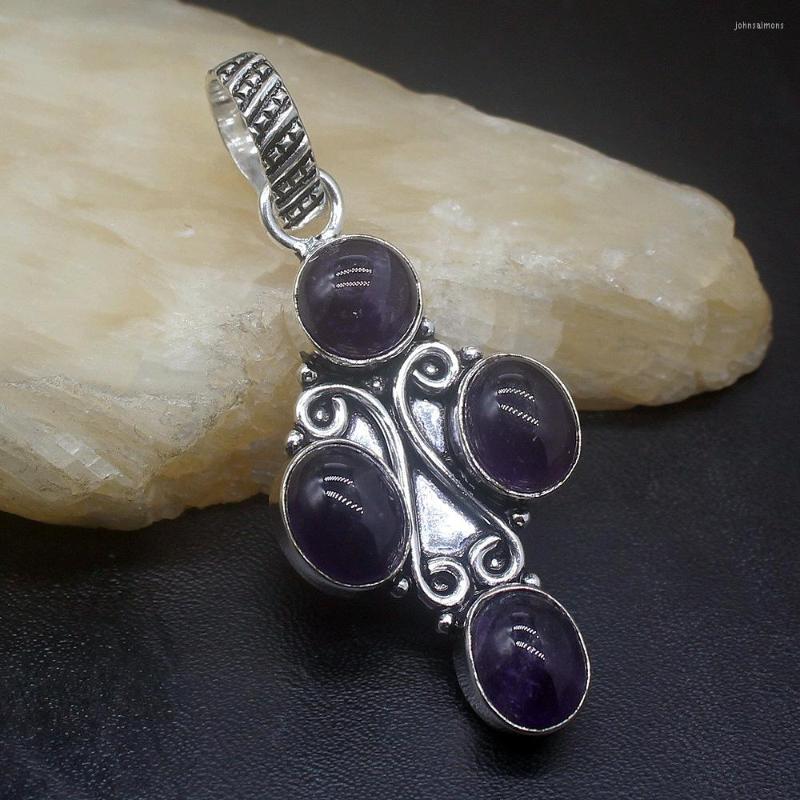 Pendant Necklaces Gemstonefactory Jewelry Big Promotion Single Unique 925 Silver Vintage Natural Amethyst Topaz Lady Women Necklace 0127
Pendant Necklaces Gemstonefactory Jewelry Big Promotion Single Unique 925 Silver Vintage Natural Amethyst Topaz Lady Women Necklace 0127