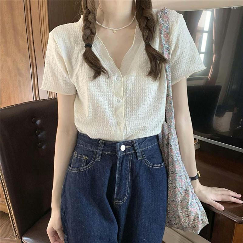 Women's Blouses Women's V-neck Pleated Short-sleeved Shirt Spring And Summer 2022 French Design Sweet Chic Short Top For Student Girls, Pink
Women's Blouses Women's V-neck Pleated Short-sleeved Shirt Spring And Summer 2022 French Design Sweet Chic Short Top For Student Girls, Pink