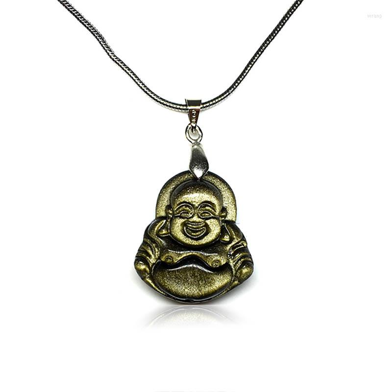 Pendant Necklaces Natural Gold Obsidian Jewelry Necklace Little Laughing Buddha Chinese Gift With Lucky Chain For Men Women Party
Pendant Necklaces Natural Gold Obsidian Jewelry Necklace Little Laughing Buddha Chinese Gift With Lucky Chain For Men Women Party
