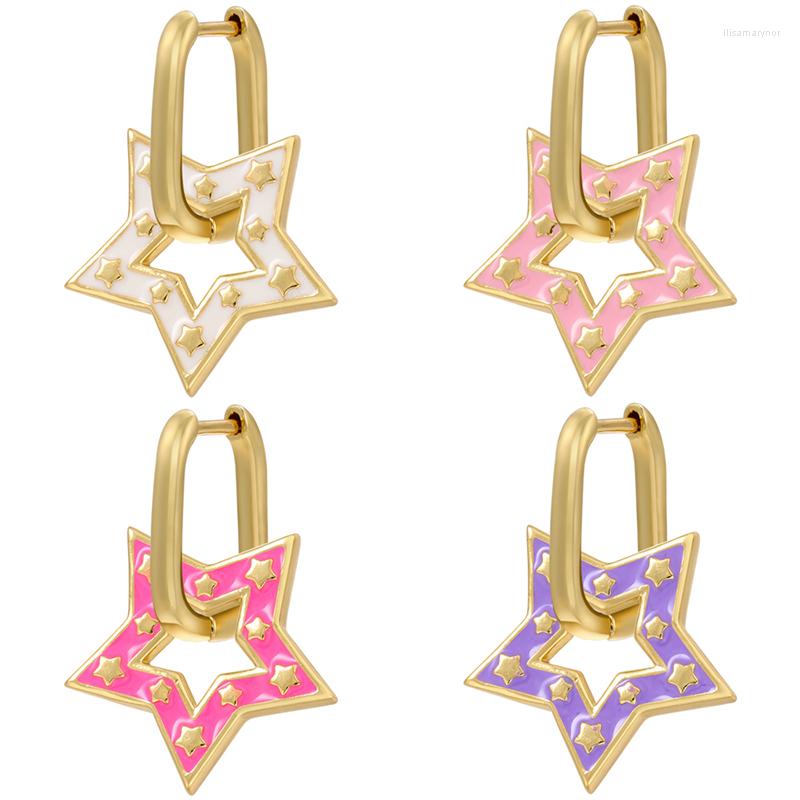 Hoop Earrings ZHUKOU Gold Color Enamel Pitted Stars For Women Summer Dripping Oil Small Jewelry Wholesale VE432
Hoop Earrings ZHUKOU Gold Color Enamel Pitted Stars For Women Summer Dripping Oil Small Jewelry Wholesale VE432