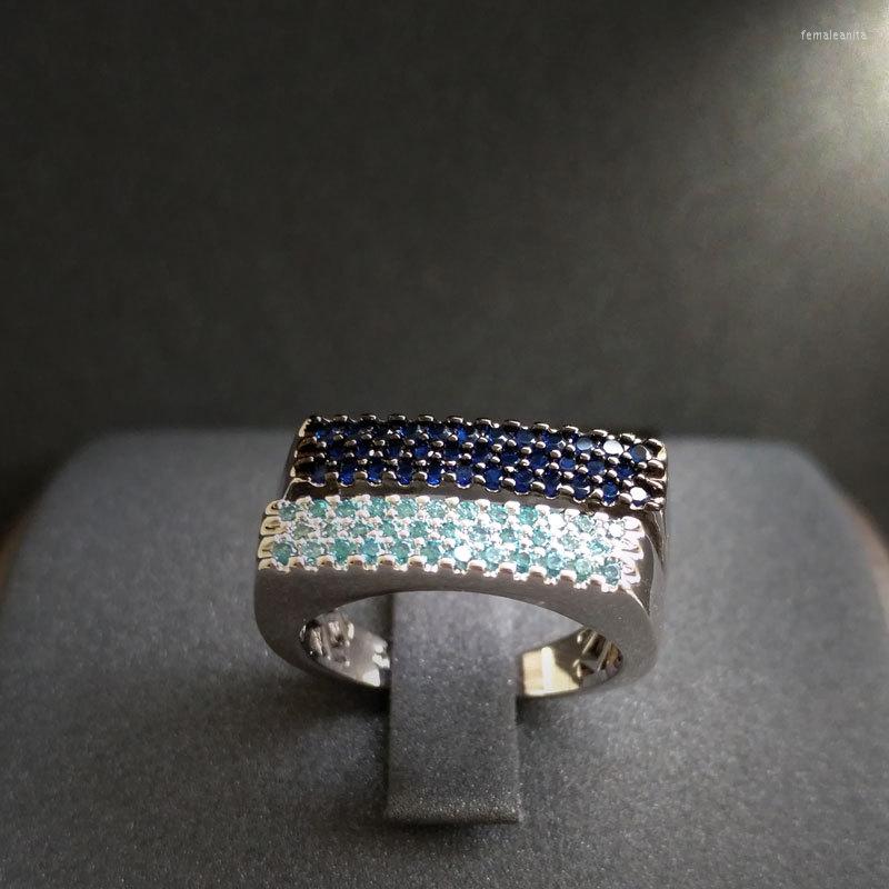 Cluster Rings S925 Sterling Silver July Lake Blue Diamond Double Layer Rectangular Ring Female Bohemian Moroccan Jewelry
Cluster Rings S925 Sterling Silver July Lake Blue Diamond Double Layer Rectangular Ring Female Bohemian Moroccan Jewelry