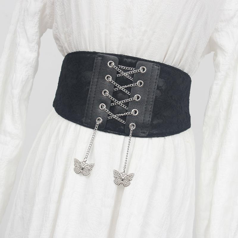 Belts 2022 Design Rose Lace PU Wide Waistband Elastic Strechy Strap For Women Metal Chain Bandage Self-tie Elegant Waist Belt, Black
Belts 2022 Design Rose Lace PU Wide Waistband Elastic Strechy Strap For Women Metal Chain Bandage Self-tie Elegant Waist Belt, Black