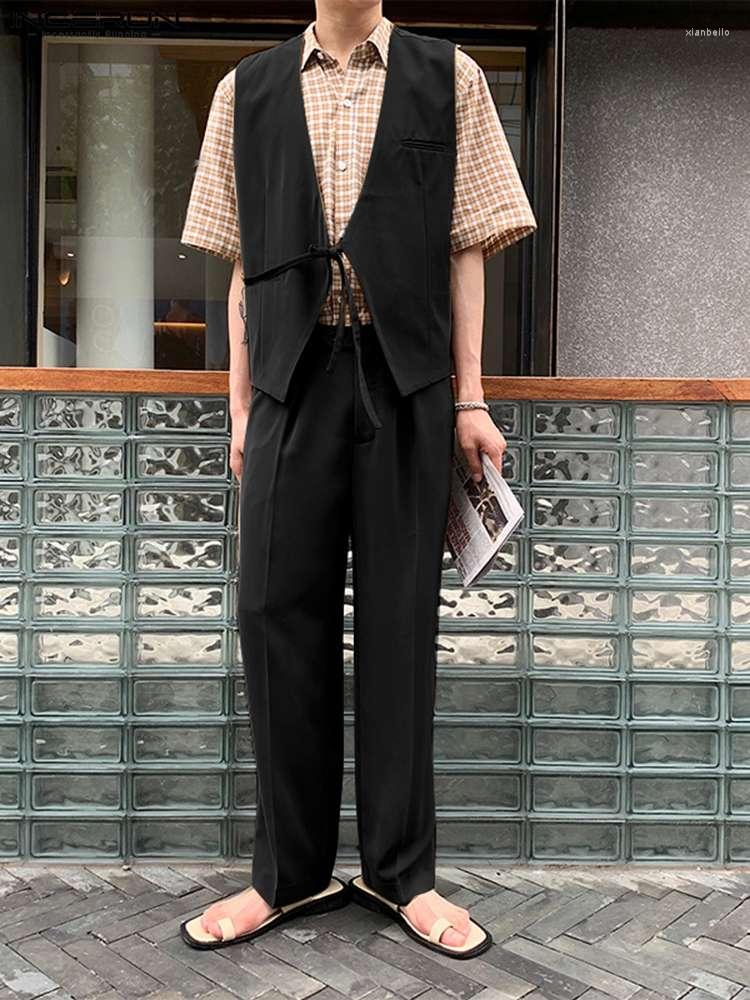 Men' Tracksuits 2022 Fashion Men Sets Solid Color Streetwear V Neck Sleeveless Lace Up Vests & Pants 2PCS Korean Casual Suits -5XL INCERUN, Black
Men' Tracksuits 2022 Fashion Men Sets Solid Color Streetwear V Neck Sleeveless Lace Up Vests & Pants 2PCS Korean Casual Suits -5XL INCERUN, Black