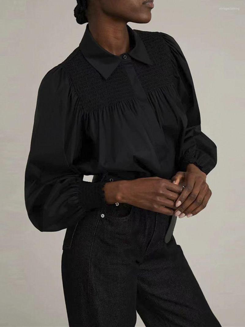 Women's Blouses 2022 Women Turn-Down Collar Vintage Pleated Blouse Long Lantern Sleeve Lady Office Wear Elegant Shirt And Tops, Black
Women's Blouses 2022 Women Turn-Down Collar Vintage Pleated Blouse Long Lantern Sleeve Lady Office Wear Elegant Shirt And Tops, Black