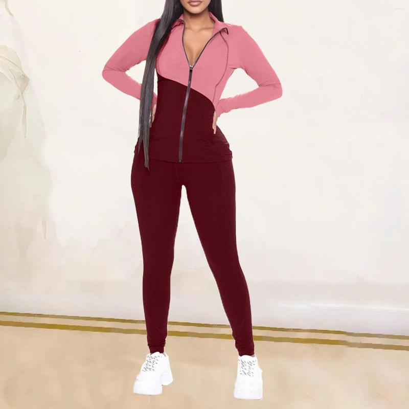 Women's Two Piece Pants Women High Neck Outfit Long Sleeve Suit Casual Tight Contrast Color Two-Pieces Set Comfortable
Women's Two Piece Pants Women High Neck Outfit Long Sleeve Suit Casual Tight Contrast Color Two-Pieces Set Comfortable