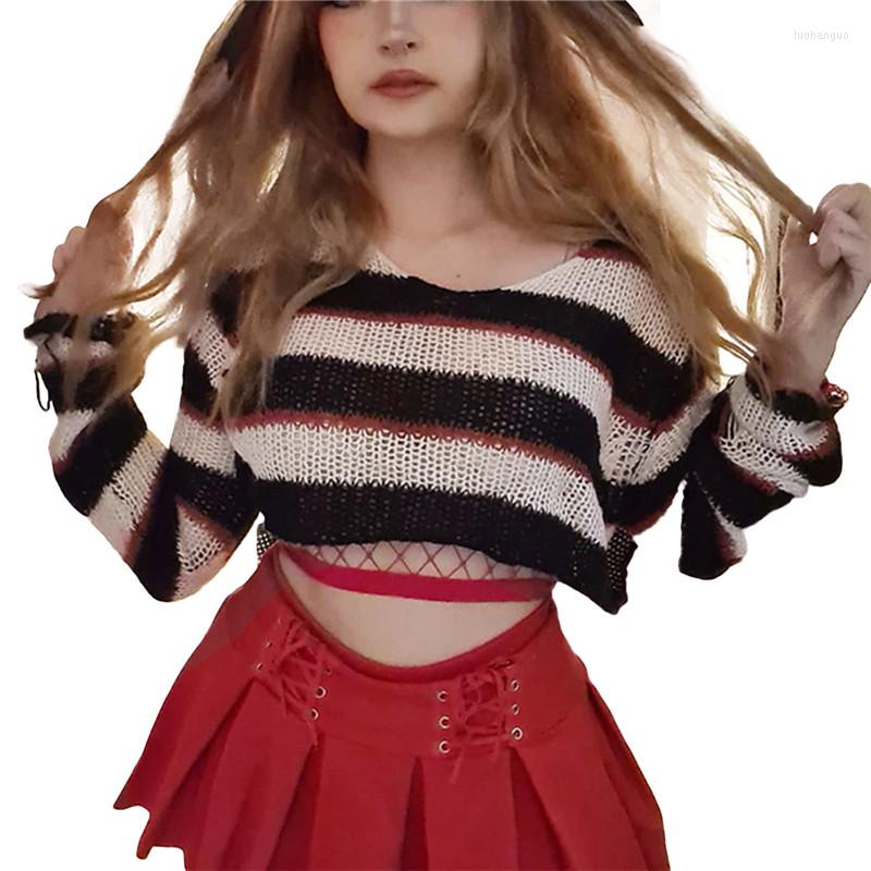 Women' Sweaters Women Ripped Long Sleeve Round Neck Striped Hollow Out Knit Crop Tops Lady Jumpers Pullovers, Picture shown
Women' Sweaters Women Ripped Long Sleeve Round Neck Striped Hollow Out Knit Crop Tops Lady Jumpers Pullovers, Picture shown