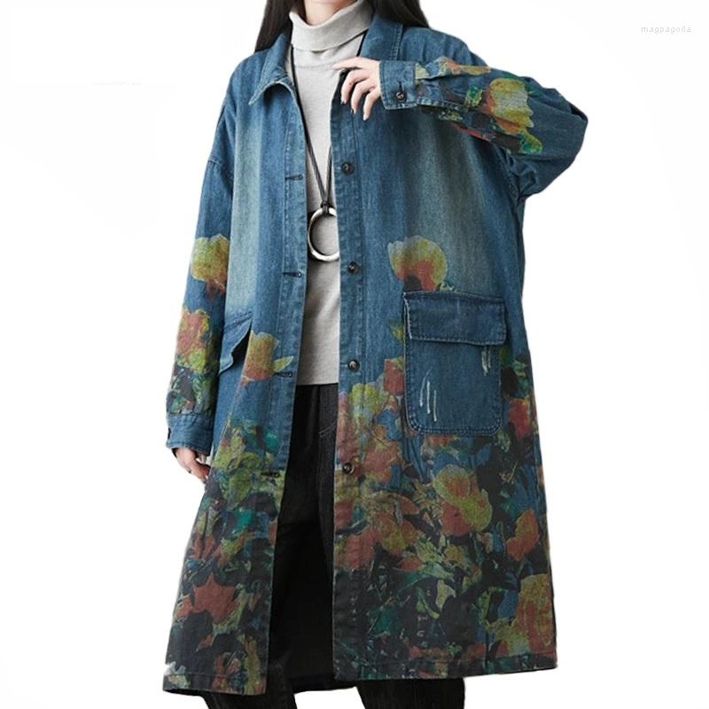 Women's Trench Coats Autumn Fashion Korean Designer Vintage Womens Printed Denim Windbreakers Casual Loose Long Clothes Outerwear, Blue
Women's Trench Coats Autumn Fashion Korean Designer Vintage Womens Printed Denim Windbreakers Casual Loose Long Clothes Outerwear, Blue