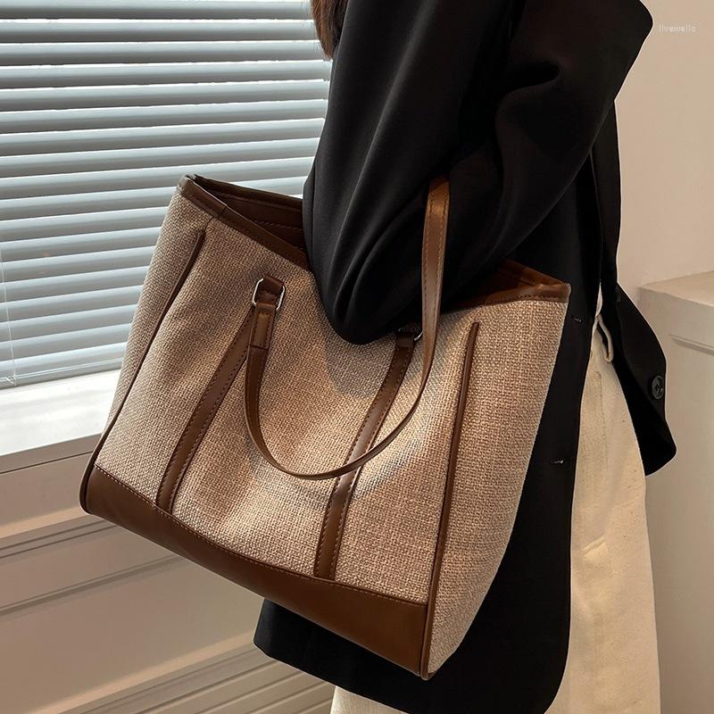 Evening Bags 2022 Ladies Casual Color Contrast Canvas Large Capacity Shoulder Bag Fashion Trendy Handbag High Quality Shopping Tote, Brown
Evening Bags 2022 Ladies Casual Color Contrast Canvas Large Capacity Shoulder Bag Fashion Trendy Handbag High Quality Shopping Tote, Brown