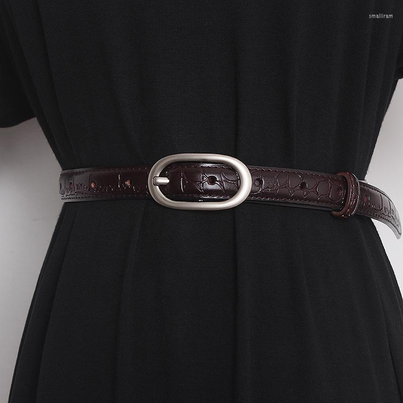 Belts Oval Bucket PIn Adjustable Women Men Belt Strap Waistband Real Leather Slim Jeans CROCO Cowhide Shirt Waist Cinture, Black
Belts Oval Bucket PIn Adjustable Women Men Belt Strap Waistband Real Leather Slim Jeans CROCO Cowhide Shirt Waist Cinture, Black
