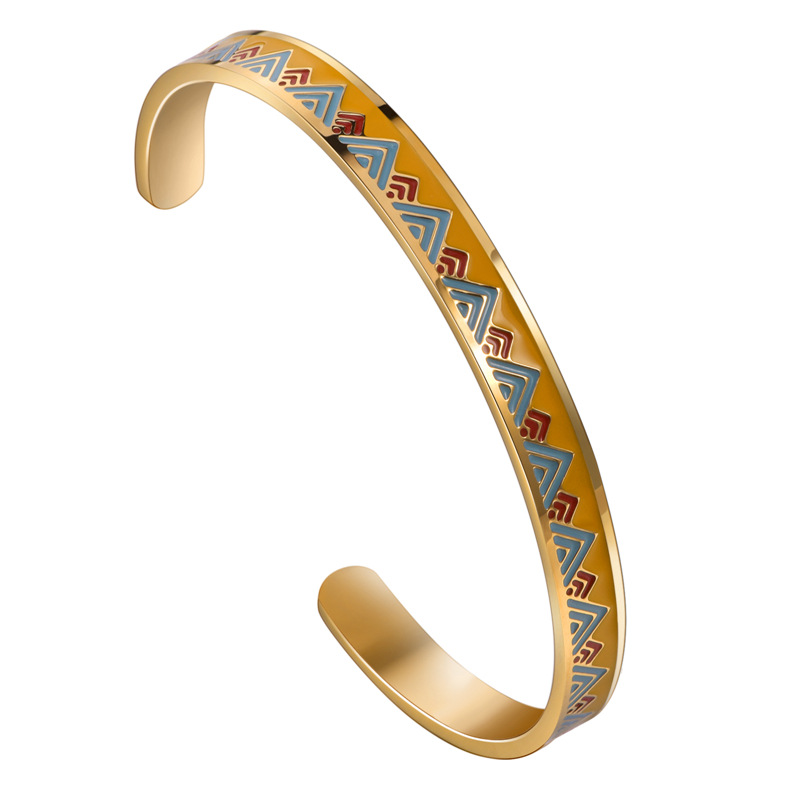 Bohemian Style Enamel Bangle Bracelet Jewelry for Women Gift