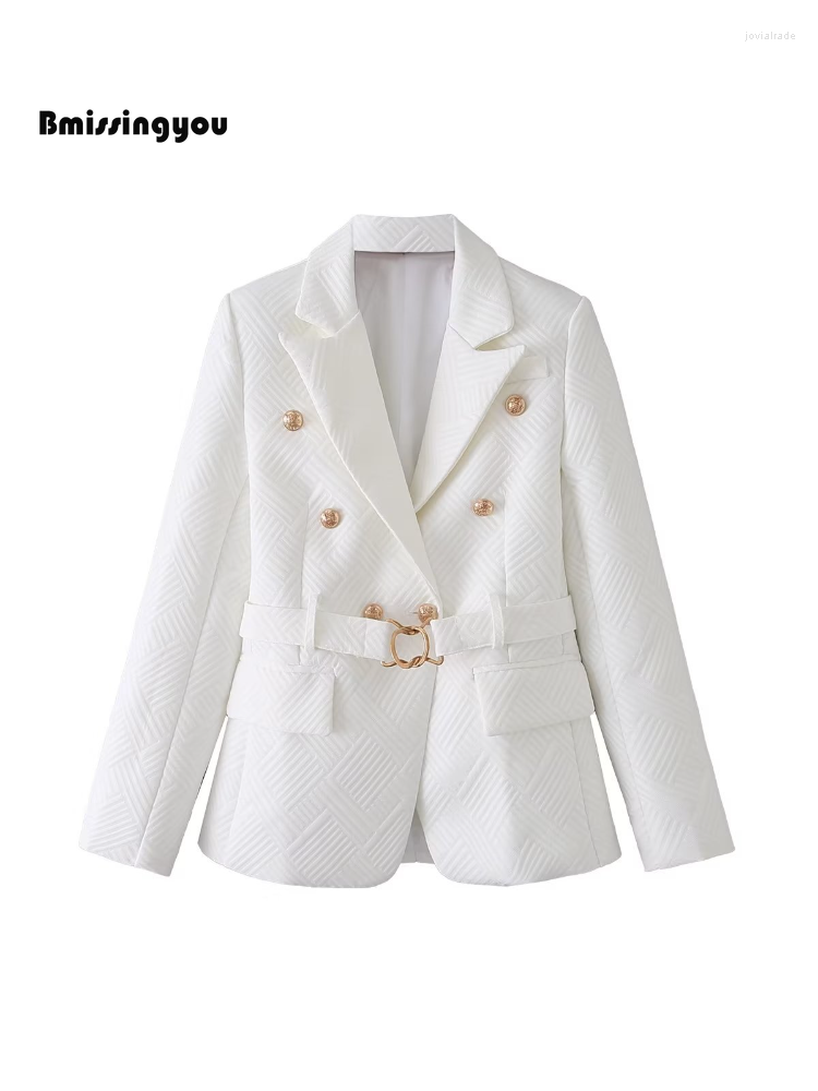 Women' Suits Bmissingyou Fashion White Women Blazer Coat With Belt Long Sleeve Double Breasted Suit Jacket 2022 Autumn Female Loose Outfits
Women' Suits Bmissingyou Fashion White Women Blazer Coat With Belt Long Sleeve Double Breasted Suit Jacket 2022 Autumn Female Loose Outfits