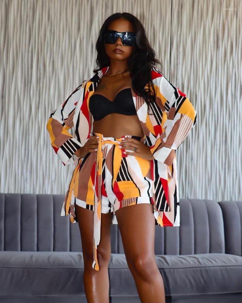 Women' Tracksuits 2022 Ladies Spring And AutumnPrinted Two Piece Set Long Sleeved Lapel Cardigan Shirt Top Ruffle Bandage Shorts, Multi
Women' Tracksuits 2022 Ladies Spring And AutumnPrinted Two Piece Set Long Sleeved Lapel Cardigan Shirt Top Ruffle Bandage Shorts, Multi