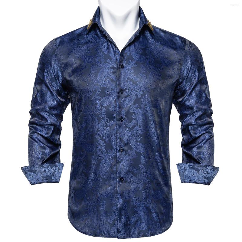 Men' Casual Shirts Arrival Man Shirt Silk Long Sleeve Summer Spring Paisley Dark Blue Business Turn-down Collar Male Designer Tops, Cy-2308
Men' Casual Shirts Arrival Man Shirt Silk Long Sleeve Summer Spring Paisley Dark Blue Business Turn-down Collar Male Designer Tops, Cy-2308