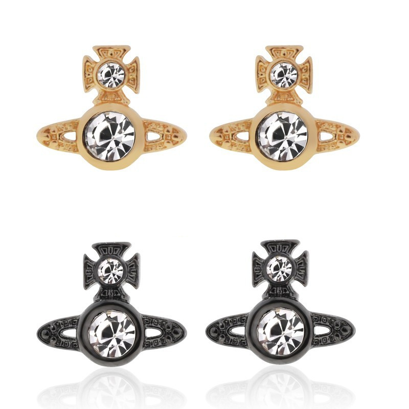 DIY vivian Zircon Wedding Stud Earrings lover Saturn Earring Engagement designer Jewelry 
DIY vivian Zircon Wedding Stud Earrings lover Saturn Earring Engagement designer Jewelry