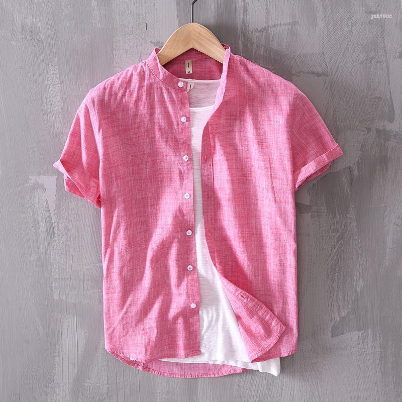 Men's Casual Shirts Men's Cotton Short Sleeve Men Dress Camisa Hombre Solid Color Stand Collar Shirt Social Masculina Club Designer, Red
Men's Casual Shirts Men's Cotton Short Sleeve Men Dress Camisa Hombre Solid Color Stand Collar Shirt Social Masculina Club Designer, Red