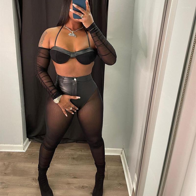 Women' Two Piece Pants Summer 2022 Women Tracksuit Patchwork Tops Set See-through Mesh Solid Color Long Sleeve Bra High Waist Trousers Pant, Top
Women' Two Piece Pants Summer 2022 Women Tracksuit Patchwork Tops Set See-through Mesh Solid Color Long Sleeve Bra High Waist Trousers Pant, Top