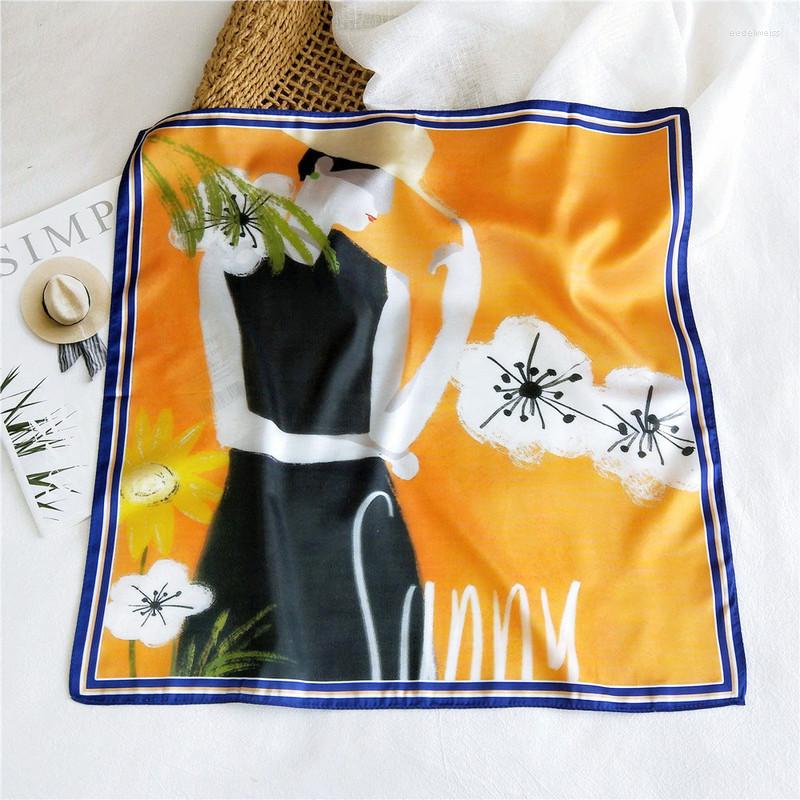 Scarves Digital Printing 53x53CM Small Square Women Silk Spring Autumn Korean Imitation Headscarf Professional Party Neckerchief
Scarves Digital Printing 53x53CM Small Square Women Silk Spring Autumn Korean Imitation Headscarf Professional Party Neckerchief