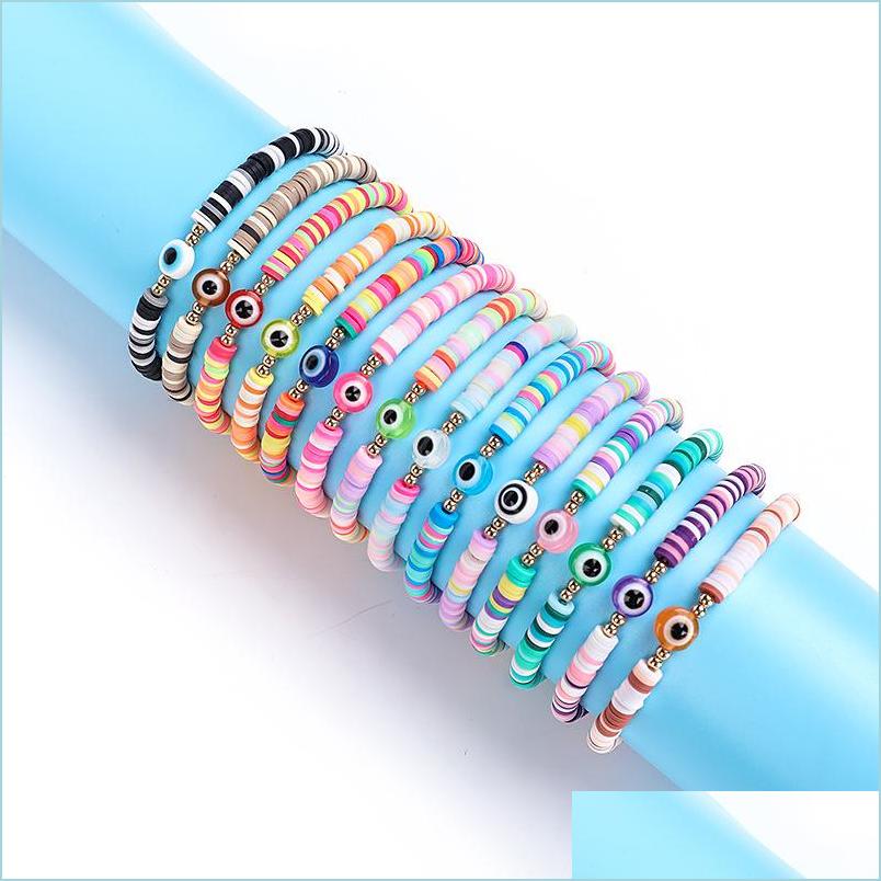 Charm Bracelets Mticolor Evil Eye Bracelet Set Summer Beach Jewelry Soft Polymer Clay Disc Elastic Bracelets For Women Drop Delivery Dhc0F
Charm Bracelets Mticolor Evil Eye Bracelet Set Summer Beach Jewelry Soft Polymer Clay Disc Elastic Bracelets For Women Drop Delivery Dhc0F