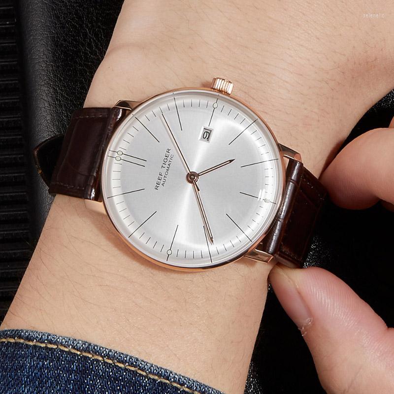 Wristwatches Reef Tiger/RT 2022 Top Band Luxury Dress Mechanical Watch For Men Rose Gold Automatic Watches Brown Leather Strap, Rga8215-yws
Wristwatches Reef Tiger/RT 2022 Top Band Luxury Dress Mechanical Watch For Men Rose Gold Automatic Watches Brown Leather Strap, Rga8215-yws