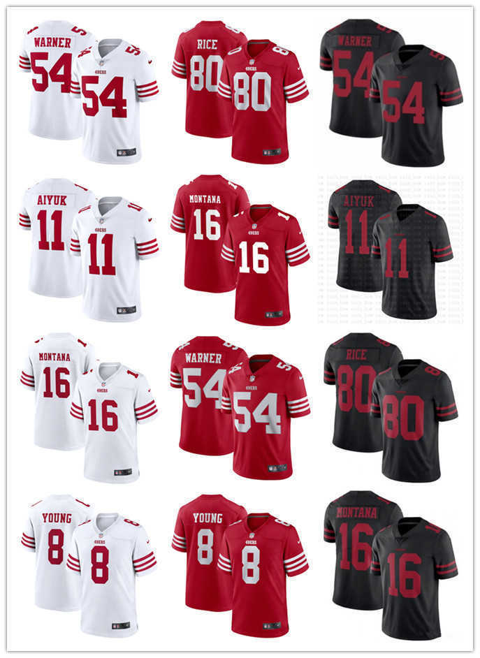Football Jerseys Men Women Youth San Francisco''49ers''54 Fred Warner 16 Joe Montana 8 Steve Young 80 Jerry Rice 11 Brandon Aiyuk, Color
Football Jerseys Men Women Youth San Francisco''49ers''54 Fred Warner 16 Joe Montana 8 Steve Young 80 Jerry Rice 11 Brandon Aiyuk, Color