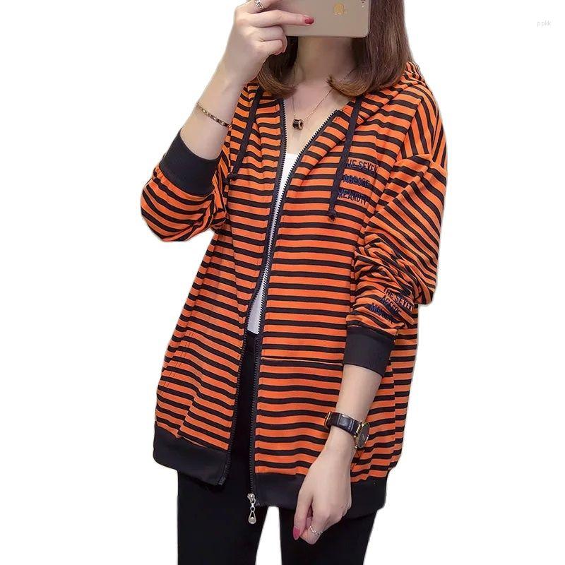 Women's Trench Coats Woman Stripe Cardigan Hooded Sweatshirt Loose Coat 2022 Spring Autumn Thin Female Zipper Korean Patchwork Top Large, Orange 1
Women's Trench Coats Woman Stripe Cardigan Hooded Sweatshirt Loose Coat 2022 Spring Autumn Thin Female Zipper Korean Patchwork Top Large, Orange 1