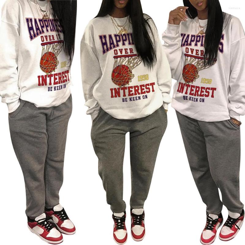 Women' Two Piece Pants Letter Printing Thin Set Women Hip Hop Fashion Casual Long Sleeve Hedging Clothes Loose Trousers Sweatpants Autumn, White grey 
Women' Two Piece Pants Letter Printing Thin Set Women Hip Hop Fashion Casual Long Sleeve Hedging Clothes Loose Trousers Sweatpants Autumn, White grey