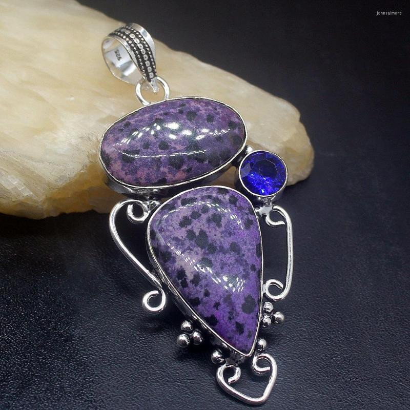 Pendant Necklaces Gemstonefactory Jewelry Big Promotion 925 Silver Purple Dalmatian Jasper Blue Topaz Women Ladies Gifts Necklace 0288 
Pendant Necklaces Gemstonefactory Jewelry Big Promotion 925 Silver Purple Dalmatian Jasper Blue Topaz Women Ladies Gifts Necklace 0288
