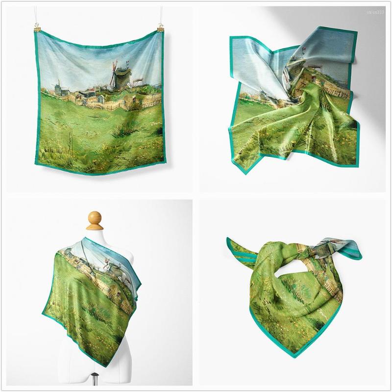 Scarves Twill Silk Scarf Woman Watchtower Painting Square Wraps Bandana Small Hijab Foulards Tie Headband Neckerchief 53CM
Scarves Twill Silk Scarf Woman Watchtower Painting Square Wraps Bandana Small Hijab Foulards Tie Headband Neckerchief 53CM