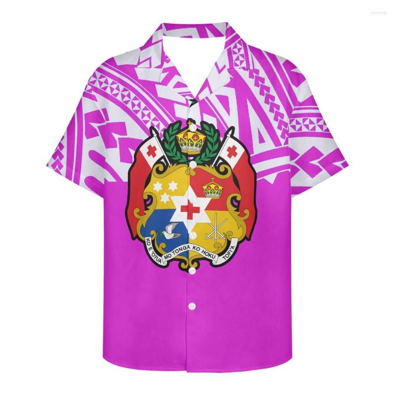 

Men's Casual Shirts Cumagical 2022 Custom Polynesian Beach Short Sleeve Summer Party Floral Printed Tropical Hawaiian Style T-Shirts, Hbcx161745f16