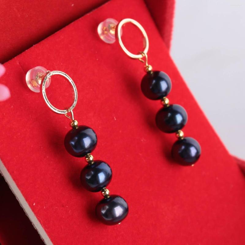 Dangle Earrings 7-8MM Natural Black Pearl Beads Earring 18k Ear Drop Jewelry Classic Accessories Gift Hook
Dangle Earrings 7-8MM Natural Black Pearl Beads Earring 18k Ear Drop Jewelry Classic Accessories Gift Hook