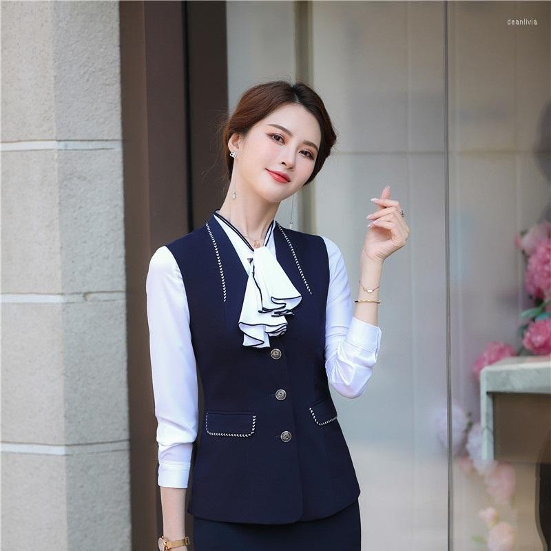 Women' Suits 2022 Elegant Blue Women Fashion Styles Vest Coat & Waistcoat Ladies Office Jackets Female Tops Outwear Interview Clothes, Black vest
Women' Suits 2022 Elegant Blue Women Fashion Styles Vest Coat & Waistcoat Ladies Office Jackets Female Tops Outwear Interview Clothes, Black vest