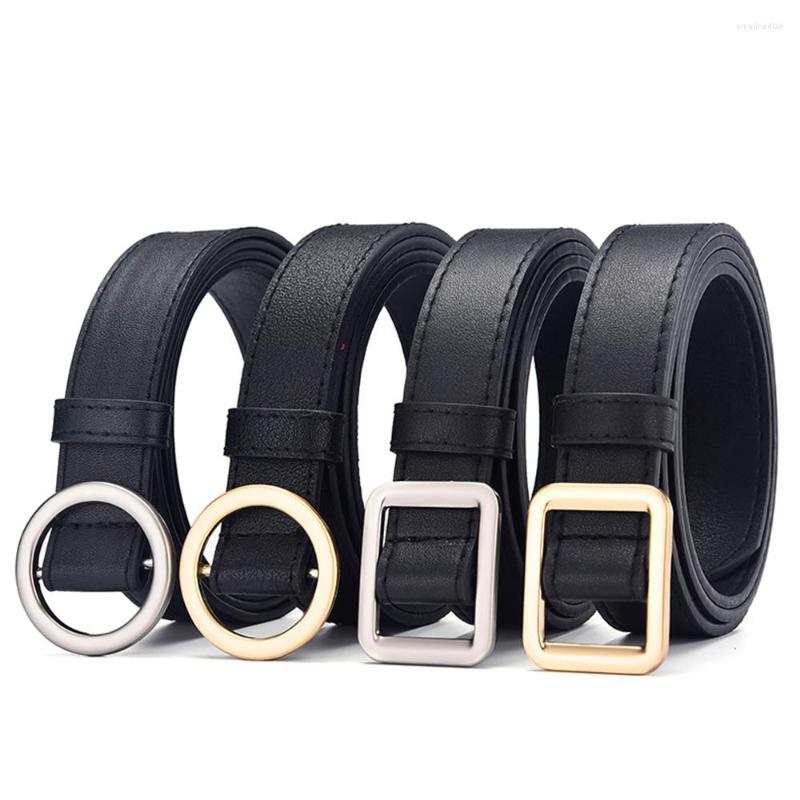 Belts Feminine Round And Square Metal Buckle Retro PU Girl Vintage Ladies Black Fashion Designer Waistband Without Holes For Men
Belts Feminine Round And Square Metal Buckle Retro PU Girl Vintage Ladies Black Fashion Designer Waistband Without Holes For Men