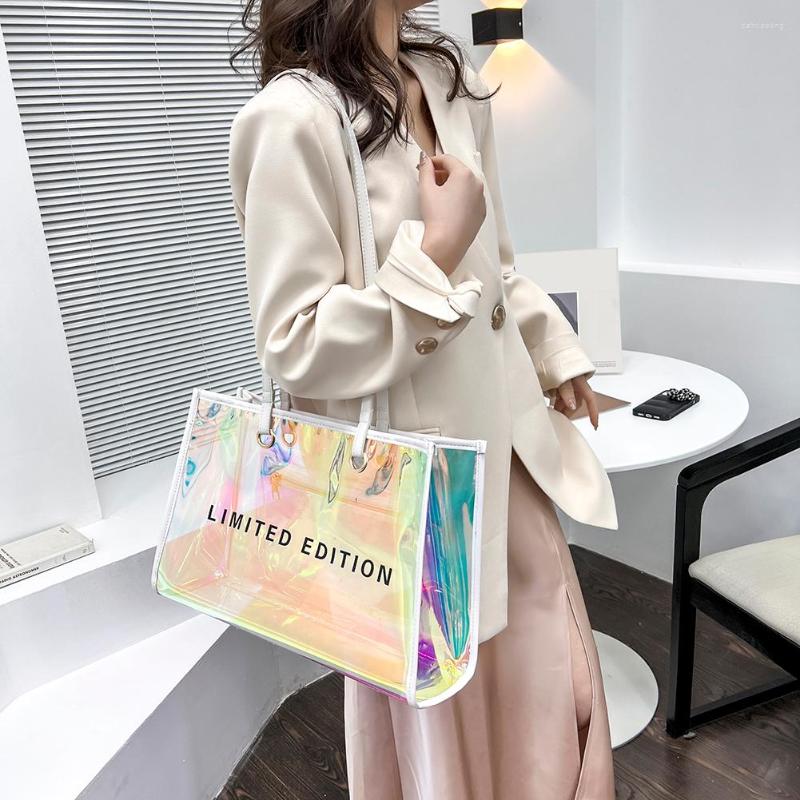 Evening Bags Fashion Women Clear Tote PVC Laser Waterproof Transparent Handbags Female Large Shopper Shoulder Bag Summer Beach Portable, Black
Evening Bags Fashion Women Clear Tote PVC Laser Waterproof Transparent Handbags Female Large Shopper Shoulder Bag Summer Beach Portable, Black