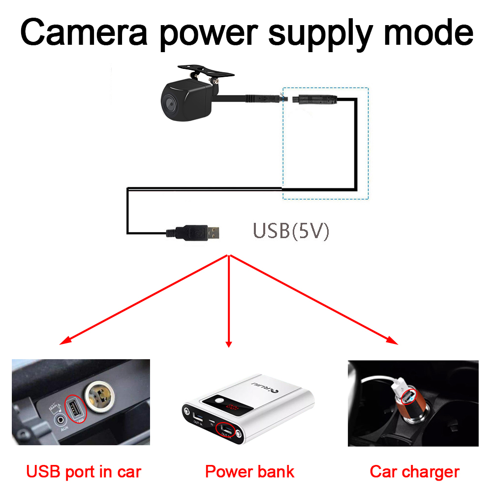 Car Wifi5 HD Night Vision Rear View Camera Wireless Waterproof Wifi Reversing Camera 12V Support Android Ios and Radio