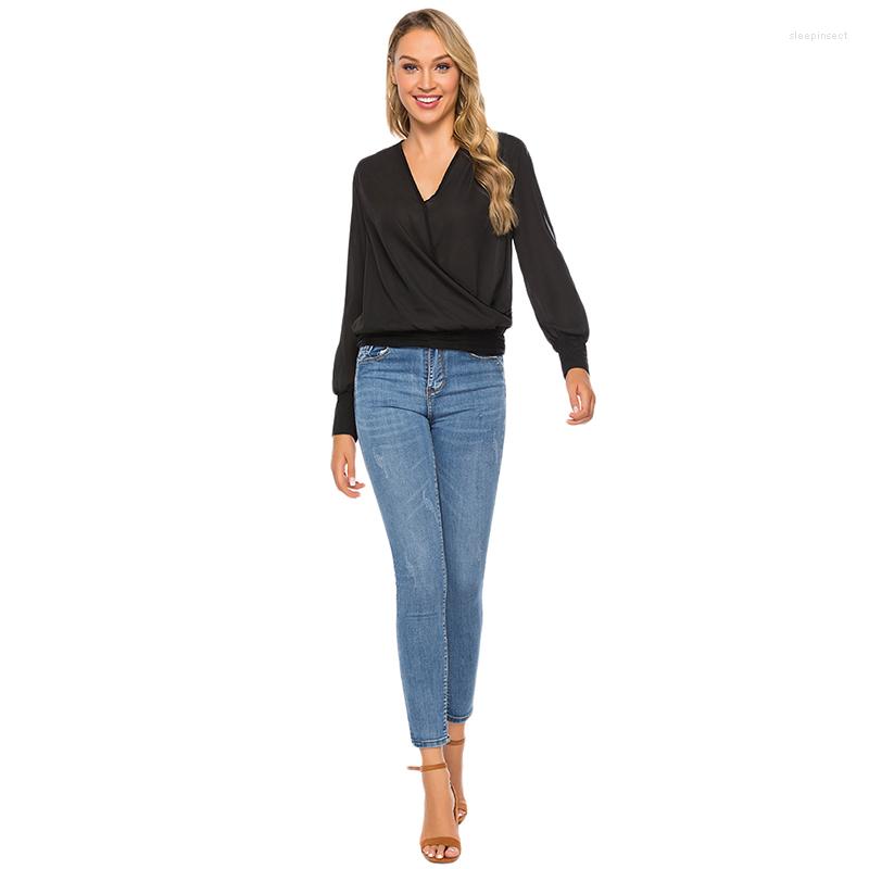 Women' Blouses Women Shirts V-neck Shoulder Pleated Long-sleeved Top Sexy Ladies Casual Loose Blusas Mulher Elegantes, Black
Women' Blouses Women Shirts V-neck Shoulder Pleated Long-sleeved Top Sexy Ladies Casual Loose Blusas Mulher Elegantes, Black
