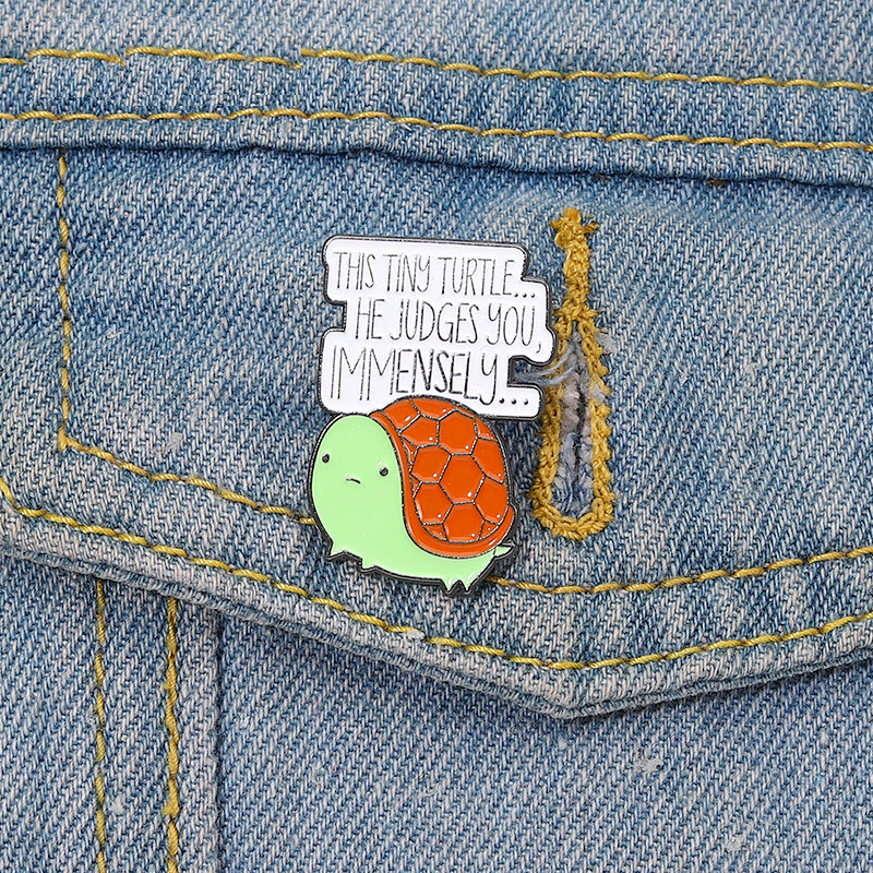 Tiny Turtle Enamel Pins Custom Animal Quotes Brooches Lapel Badges Funny Jewelry Gift for Kids Friends, As picture
Tiny Turtle Enamel Pins Custom Animal Quotes Brooches Lapel Badges Funny Jewelry Gift for Kids Friends, As picture