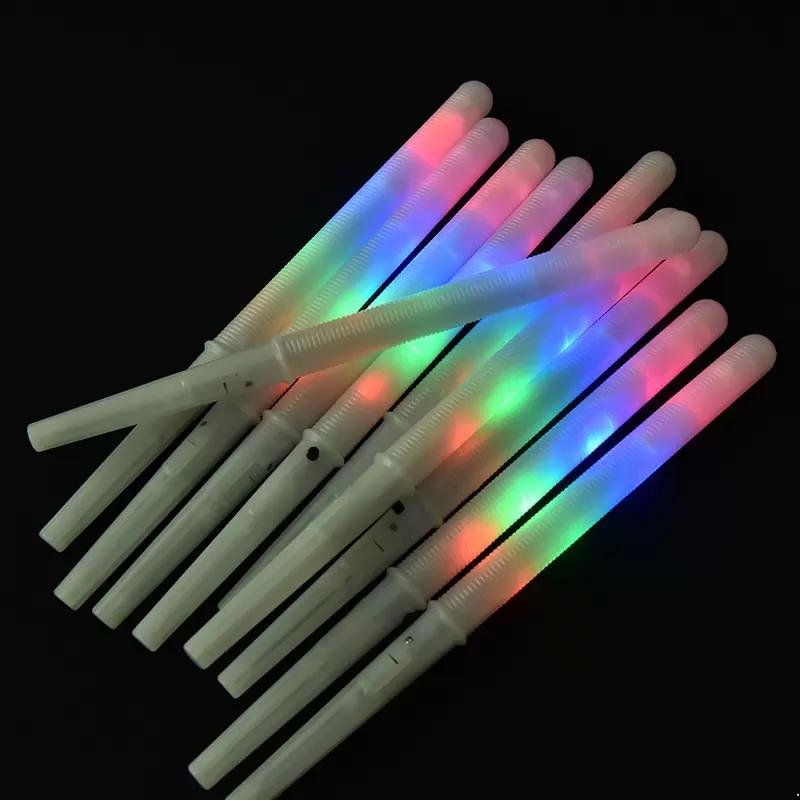 Stock LED Light Up Cotton Candy Cones Glowing Stic Impermeable Colorful Marshmallow Glow Stick Wholesale 0906