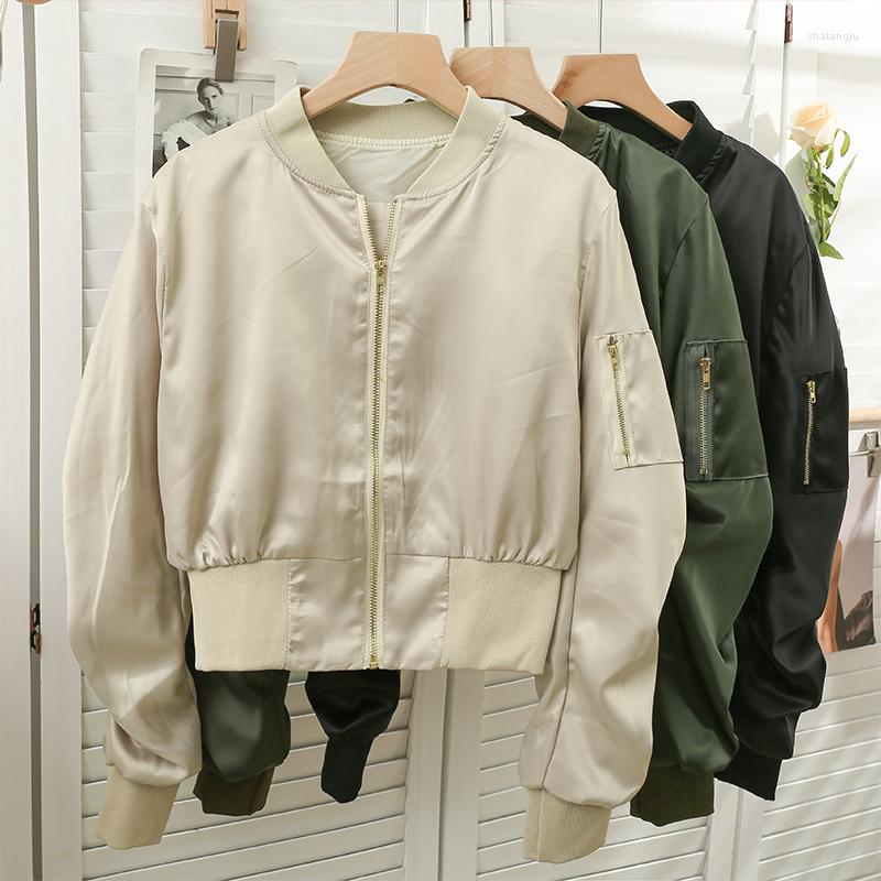 Women's Jackets 2022 Autumn Fashion Versatile Glossiness Women Clothes Top Temperament Casual Solid Color Zipper Cardigan Coat Ladies Korean
Women's Jackets 2022 Autumn Fashion Versatile Glossiness Women Clothes Top Temperament Casual Solid Color Zipper Cardigan Coat Ladies Korean