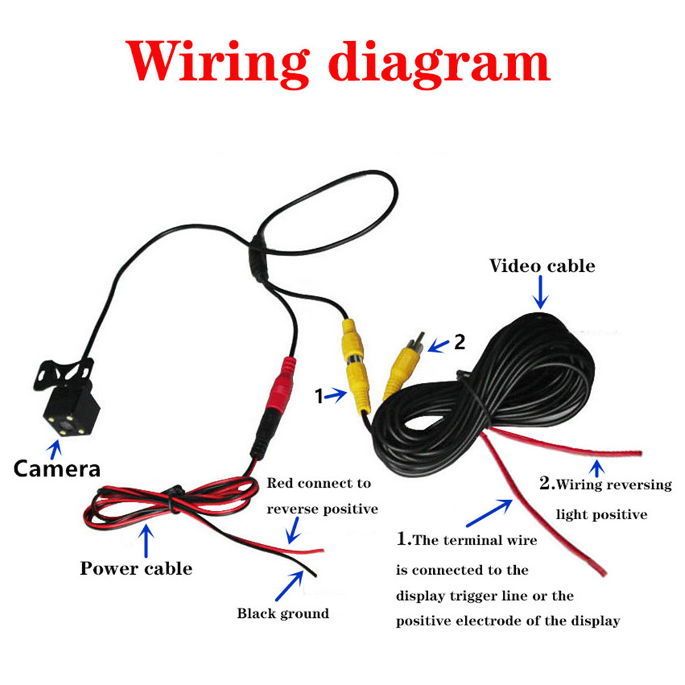 Car Universal Rear View Camera 170 Wide Angle Reverse Parking IP68 Waterproof CCD LED Auto Backup Monitor HD Night Vision Image