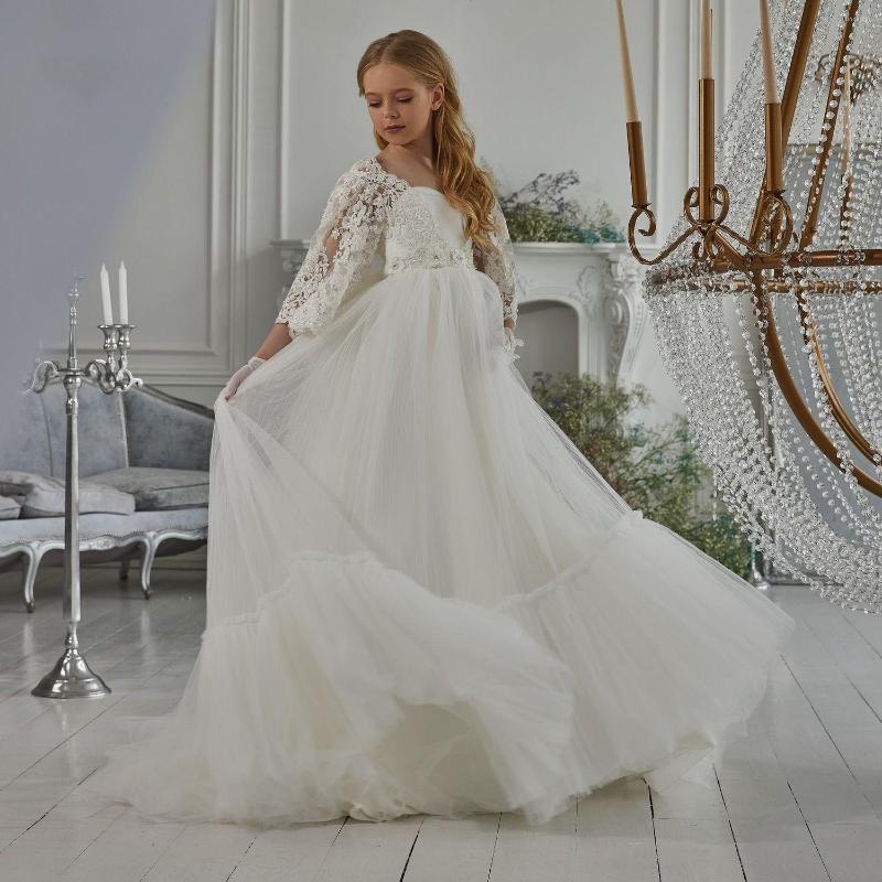 Girl Dresses Elegant Flower With Wrap Lace Appliques Girls Birthday Party Christmas Dress A Line First Communion Gowns, Beige
Girl Dresses Elegant Flower With Wrap Lace Appliques Girls Birthday Party Christmas Dress A Line First Communion Gowns, Beige