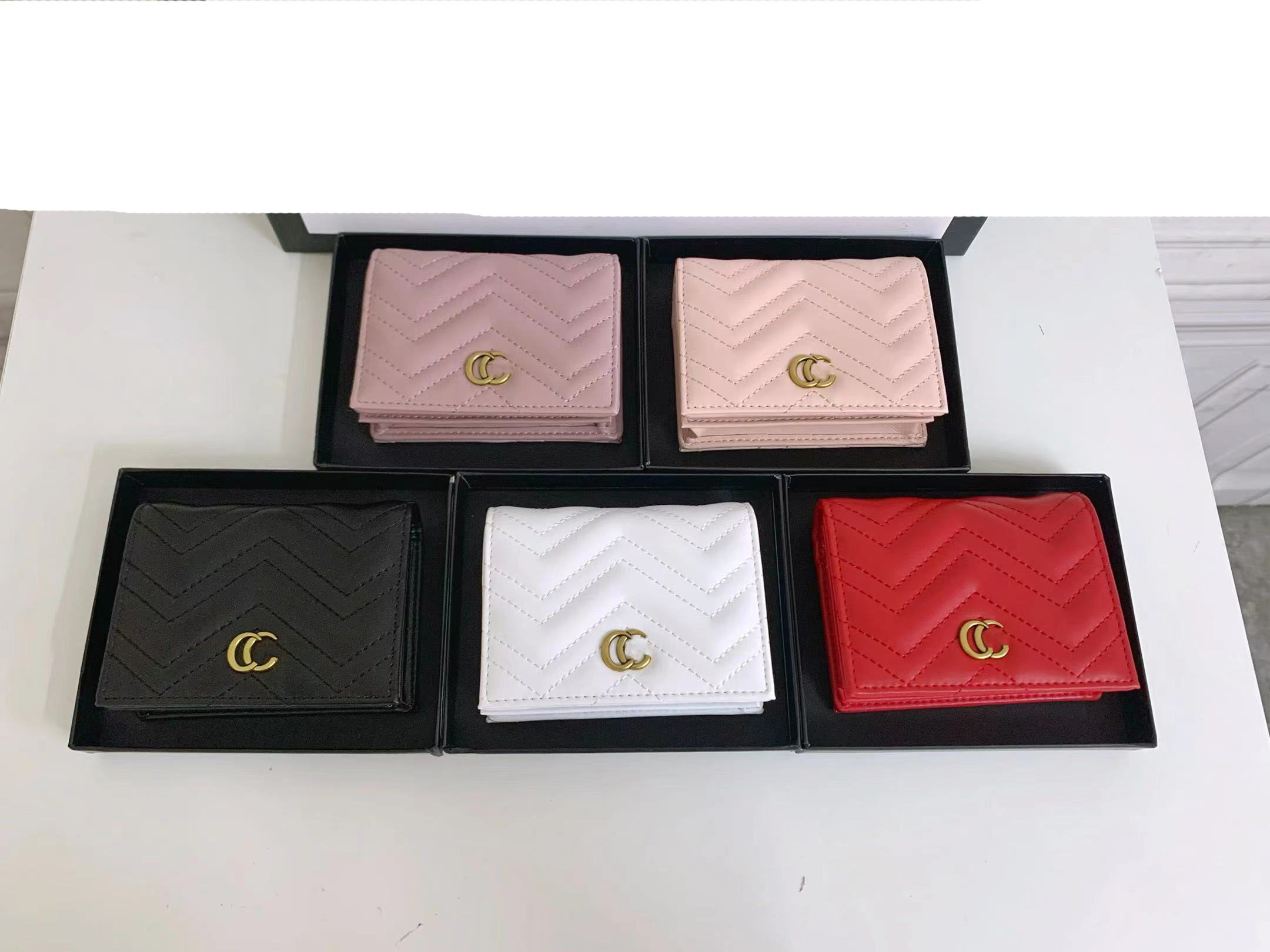 Luxurys Designers Bags Fashion women clutch wallet pu leather wallet single zipper wallets lady ladies classical purse with Black and white box card 466492