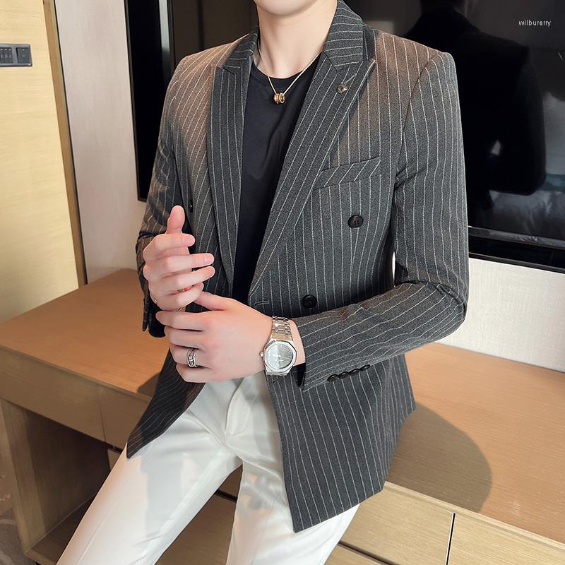 Men's Suits 2022 Classic Striped Suit Jackets Men Business Casual Slim Blazers Double Breasted Wedding Groom Social Dress Coats Clothing, Black
Men's Suits 2022 Classic Striped Suit Jackets Men Business Casual Slim Blazers Double Breasted Wedding Groom Social Dress Coats Clothing, Black