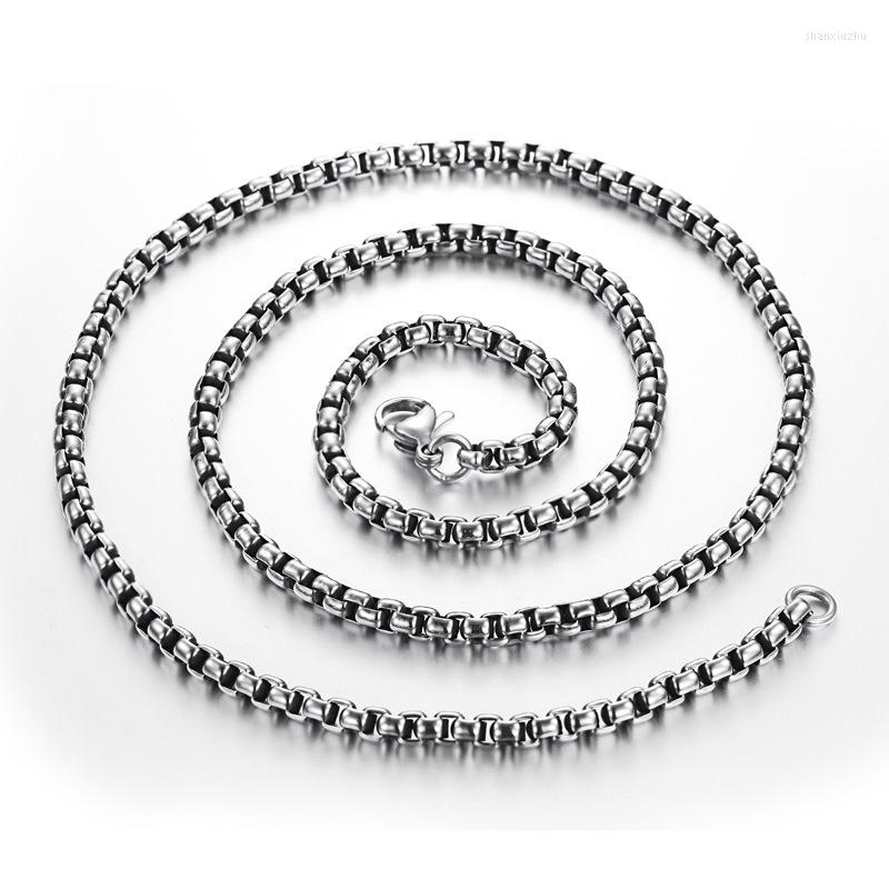 Chains Necklace Pearl Chain Ornaments Do Old Inner Ring Blackened Surface Finely Polished Stainless Steel Single
Chains Necklace Pearl Chain Ornaments Do Old Inner Ring Blackened Surface Finely Polished Stainless Steel Single