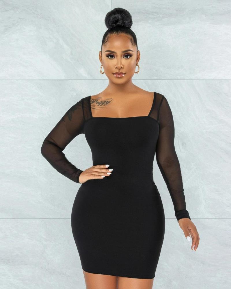 Casual Dresses Office Lady Bodycon Mini Dress Mesh Square Collar Party Women Backless Sheath OL Clothes
Casual Dresses Office Lady Bodycon Mini Dress Mesh Square Collar Party Women Backless Sheath OL Clothes