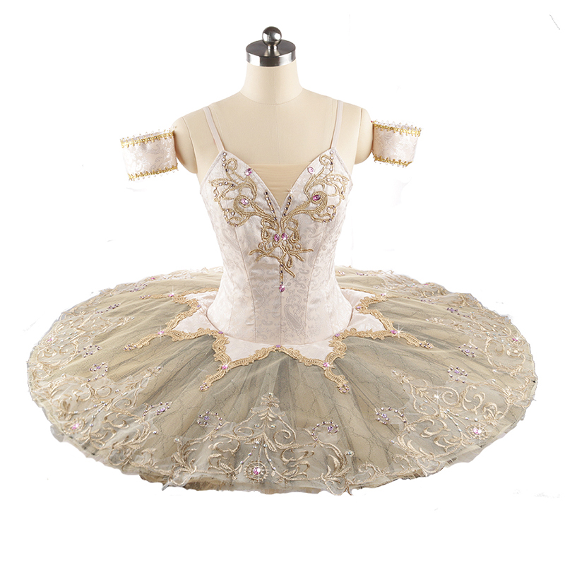 

Sylvia Professional Ballet Tutu Ivory Stage Wear Sugar Plum Fairy Variation Pancake Adult Girls Ballet Costume Custom Made Dress JN0099, Beige
