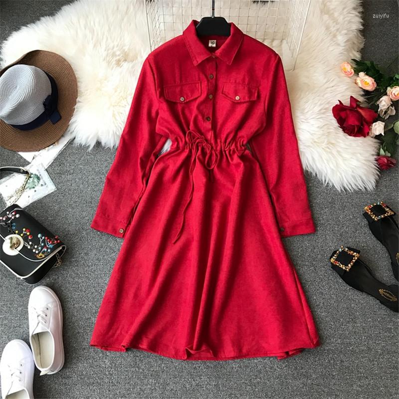 Casual Dresses Sanishroly Autumn Vintage Women Long Sleeve Dress Tie Bow High Waist Corduroy Female Button Vestidos S372, Black
Casual Dresses Sanishroly Autumn Vintage Women Long Sleeve Dress Tie Bow High Waist Corduroy Female Button Vestidos S372, Black